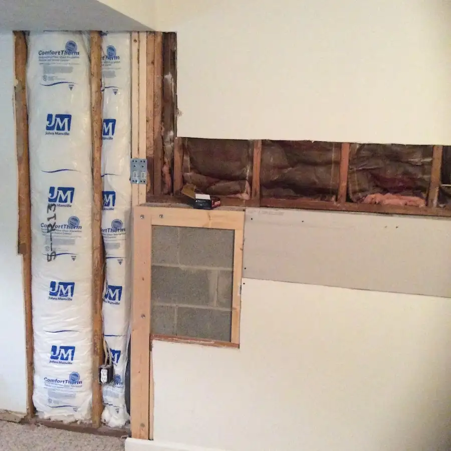 Wall insulation replacement during Contents Cleaning & Restoration in Lower Saucon